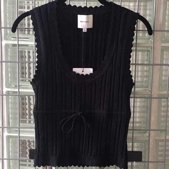 Reformation Black Ribbed Knit Two-Piece Skirt Set - Picture 4 of 9